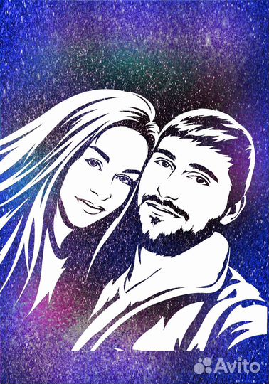 Портрет блестками флип флоп картины