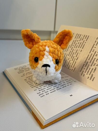 Вязаные игрушки ручной работы корги собачка