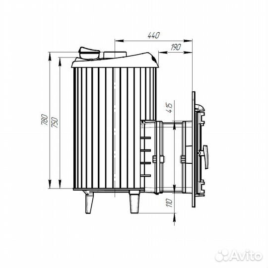 Печь Для Бани Атмосфера L+ ламели «Пироксенит» наб