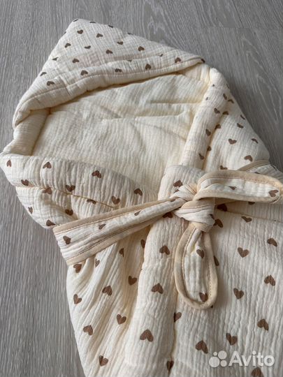 Муслиновый плед-конверт на выписку