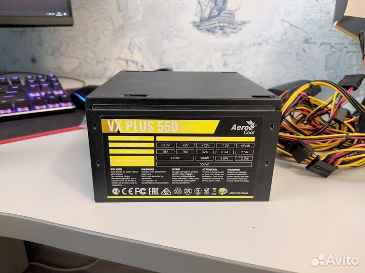 Блок питания aerocool vx plus 550w