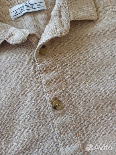 Бежевая рубашка на мальчика 116