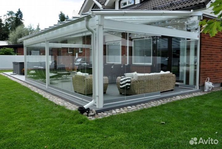 Остекление Безрамное (панорамное) веранд