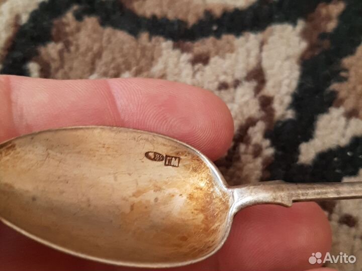 Чайная серебрянная ложка, 84 проба