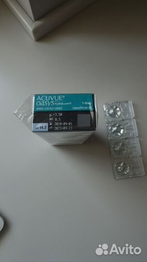 Линзы acuvue oasis 1 day -3.50