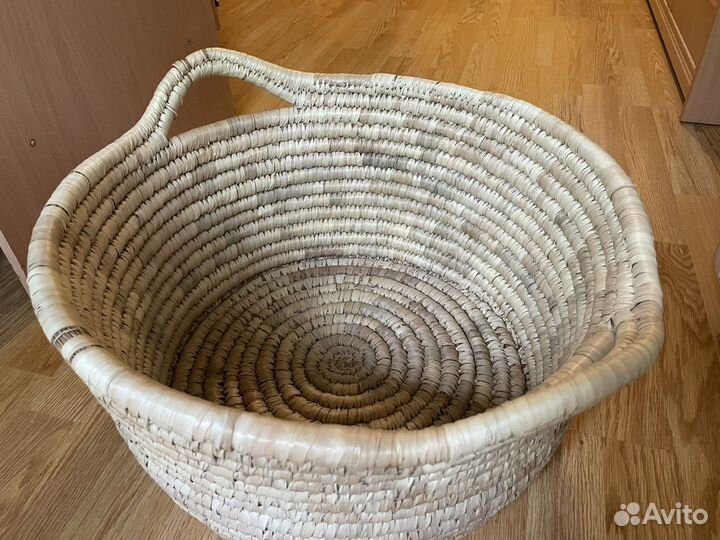 Hm home корзина плетеная низкая, окр. 46 см