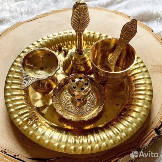 Набор для пуджи, набор для арати 15 см