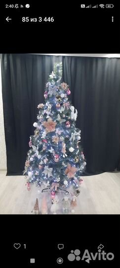 Елка искусственная 210бу+ все игрушки+гирлянда