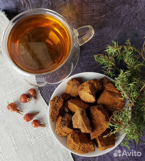 Березовый гриб чага сухая очищенная