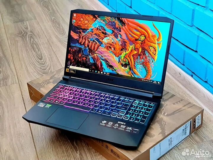 Nitro RTX 3060 12 ядер 12Gb Ryzen5-5600H SSD 512Gb