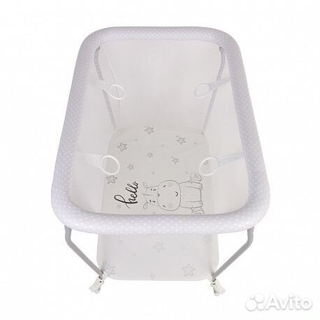 Манеж Polini kids Classic Бегемотик, серый