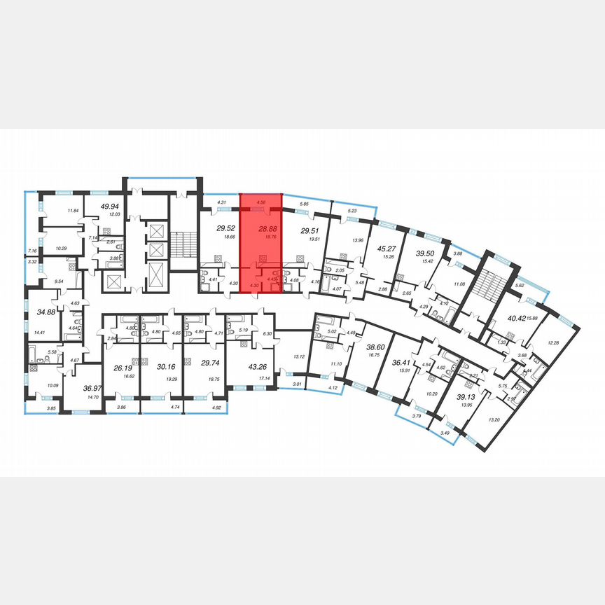 Квартира-студия, 32,1 м², 13/22 эт.
