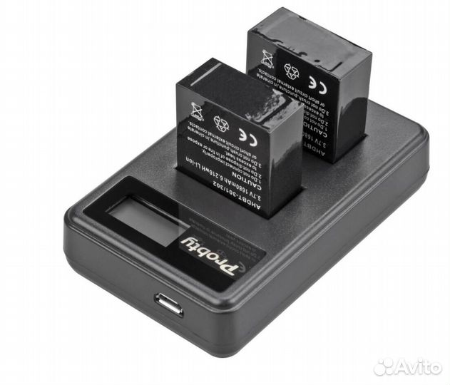 2 аккумулятора + зарядное для GoPro Hero 3