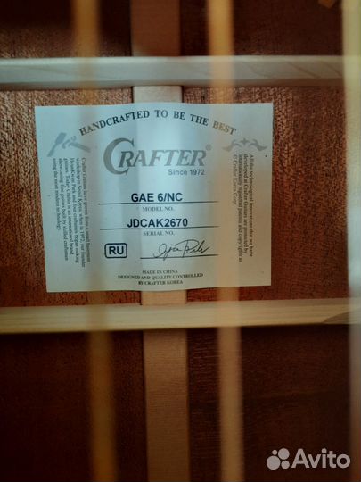 Акустическая гитара crafter gae6/nc