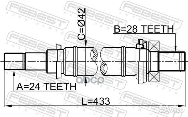 Полуось правая 0512-M316MT Febest
