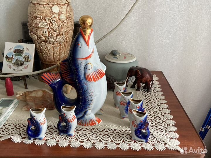 Графинчик со стопками Рыбки