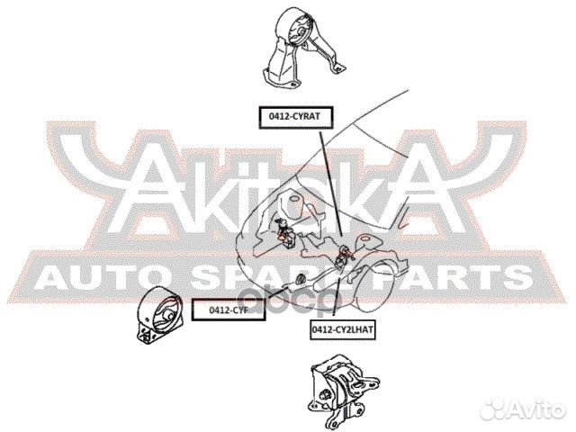 Подушка двигателя передняя AT/MT 0412-CYF asva