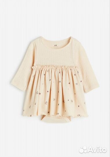 Платье-боди h&m на девочку 50-56 на выписку