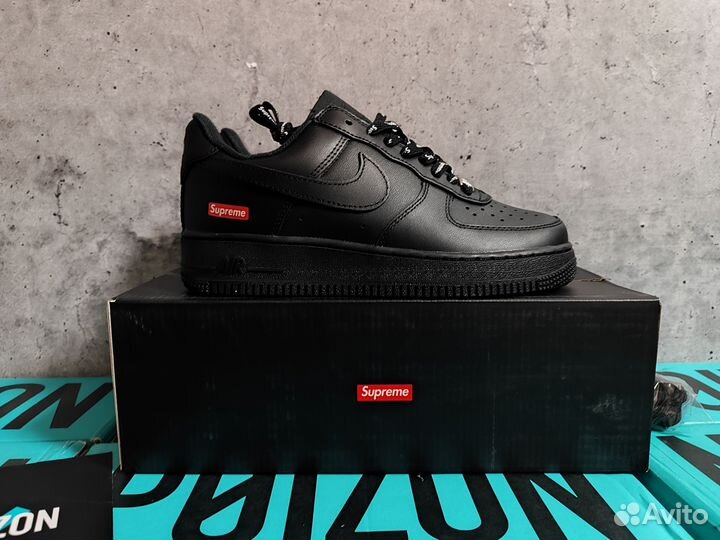 Nike Air Force 1 supreme black люкс