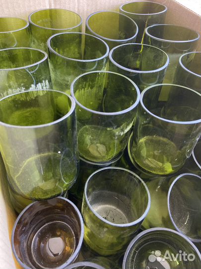 Стаканы для свечей из винных бутылок