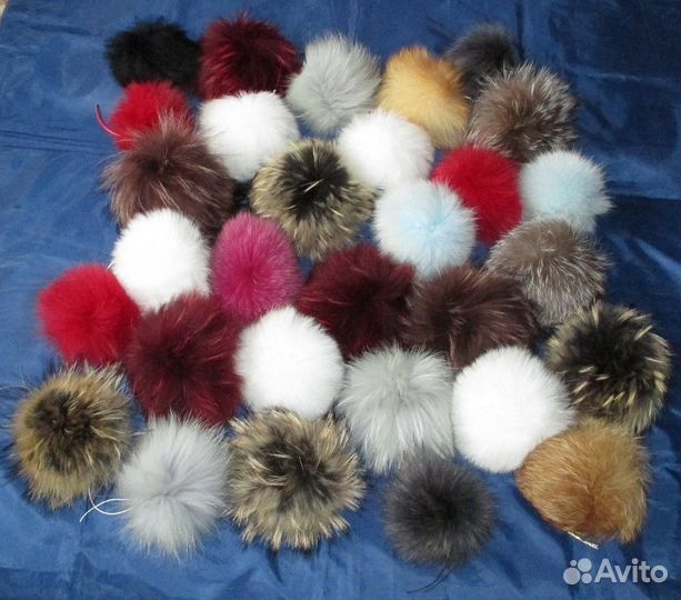 Помпоны из натурального меха