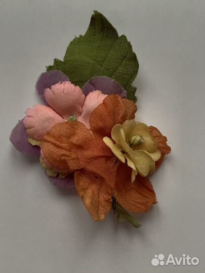 Брошь пришивная СССР текстиль