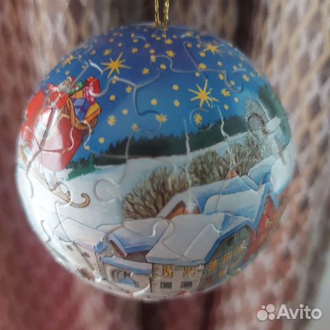 Елочная игрушка, новогодний шар, паззл