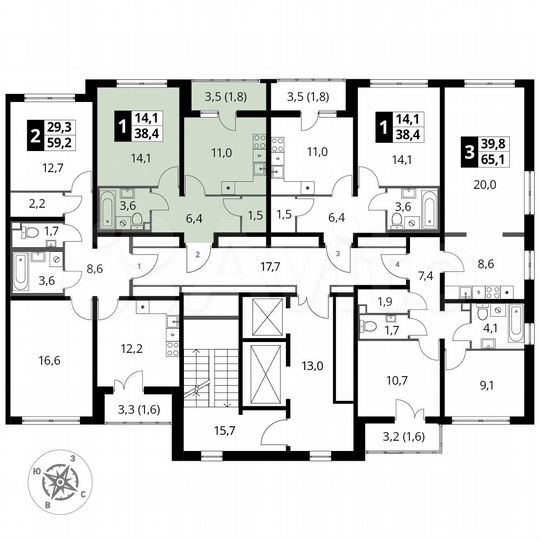 1-к. квартира, 38,4 м², 15/24 эт.