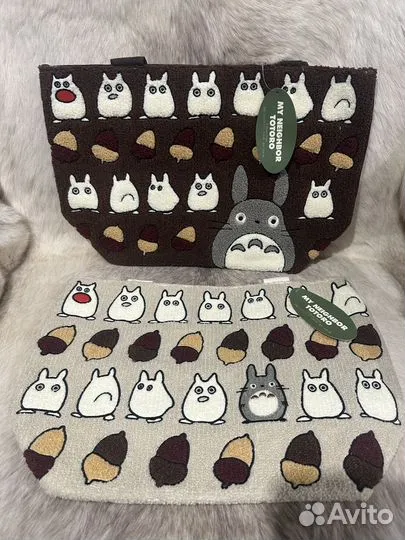 Махровая сумка с вышивками Totoro/Тоторо/Ghibli