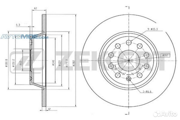 Диск тормозной задний BS5398 zekkert