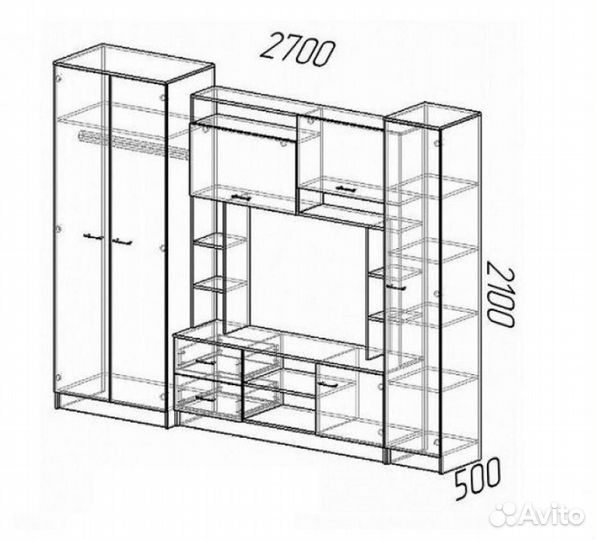 Гостиная марта-11 Белый гладкий