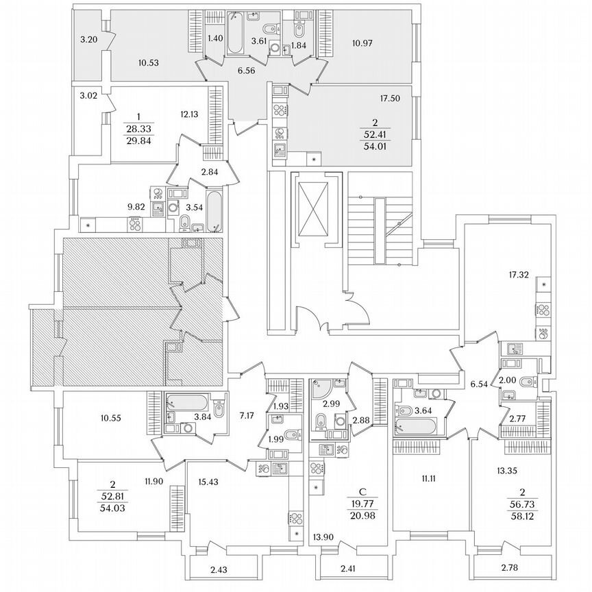 2-к. квартира, 54 м², 8/9 эт.