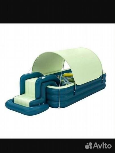 Надувной бассейн с горкой