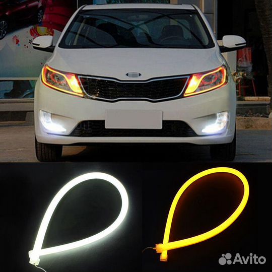 Дневные ходовые огни дхо гибкие с поворотником