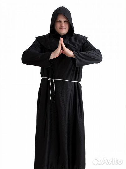 Костюм Монаха черный 1576 (туника, накидка с капюш