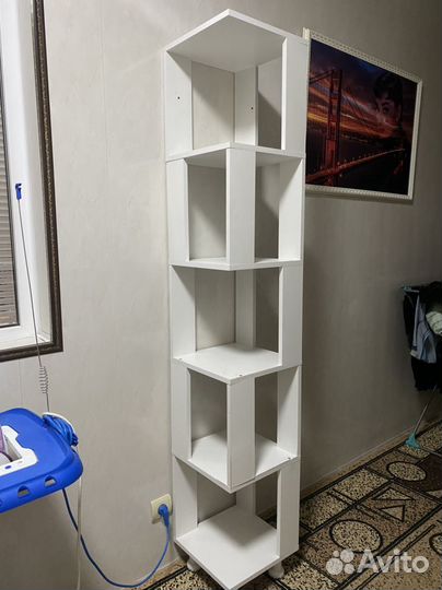 Стеллаж деревянный белый