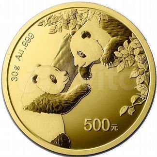 Монета "Панда 2023" 30 г. ч. золота. Китай