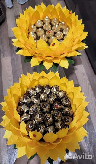 Букет из конфет подсолнух в подарок