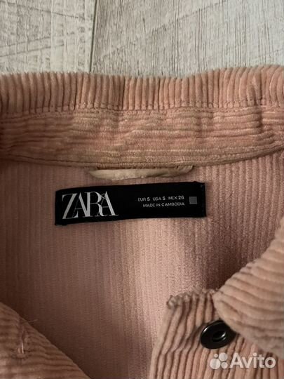 Рубашка в рубчик zara плотная