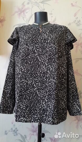 Блуза чёрно белая, 52р. Новая