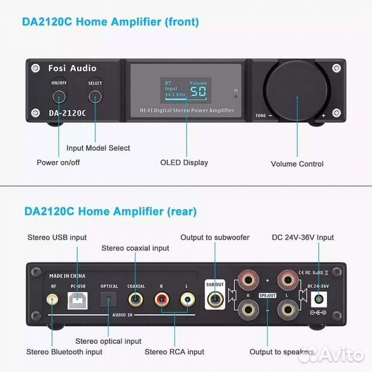 Усилитель Fosi Audio DA-2120C новый