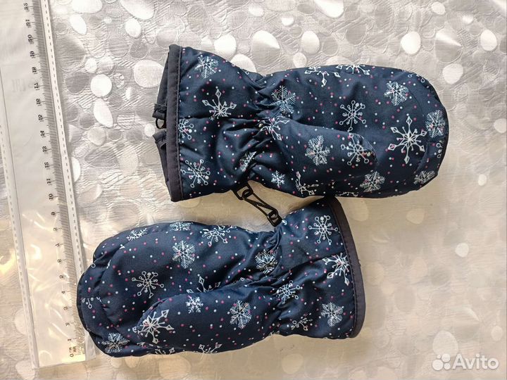 Новые Варежки демисезонная синие 2 размер