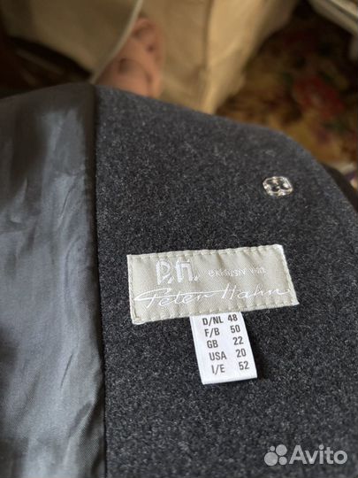 Пальто шерсть бренд peter hahn винтаж Германия