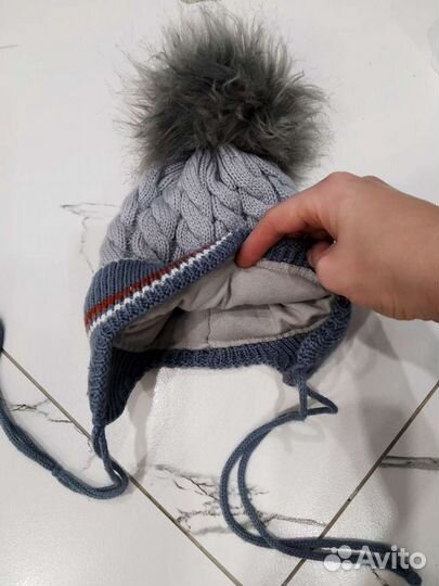 Зимняя шапка для мальчика 44-46