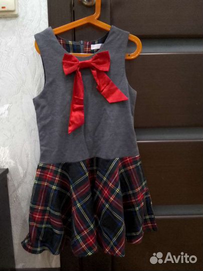 Школьный сарафан 134 140 серый