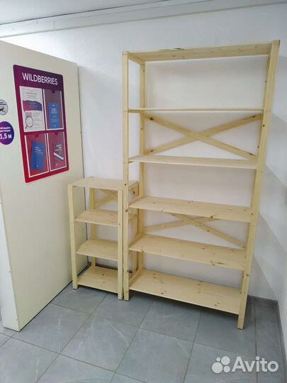 Полки стеллажи деревянные этажерки