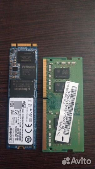 SSD M2 512GB и so-dimm DDR4 8GB 2666