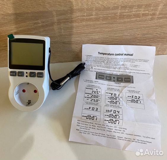 Терморегулятор/термостат в розетку с датчиком