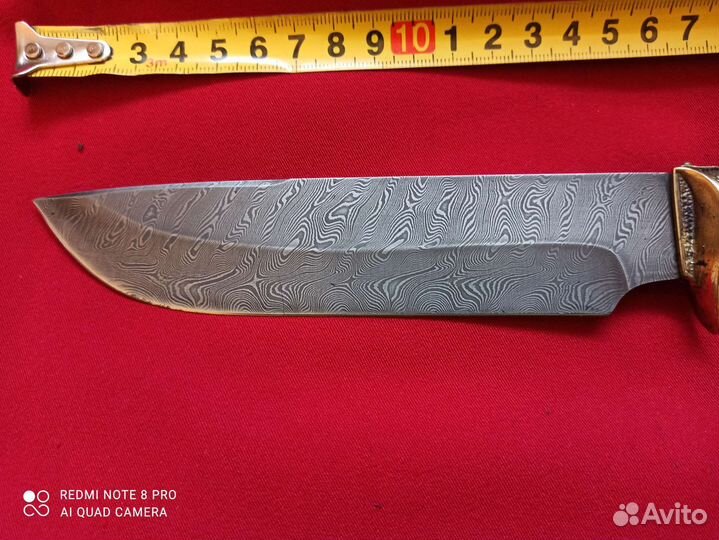 Нож из Дамасской стали, Медтех, ножны кожа, новый