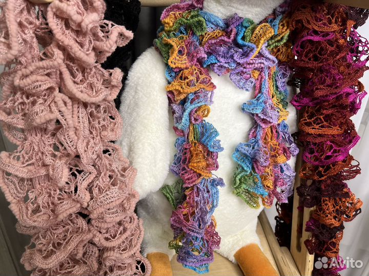 Шарф жабо новый вязаный ручная работа